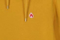 Best Pirce ✔️ Hanon Flame Badge Hooded Sweatshirt "Dark Mustard" 🔔 10 Hanon Flame Badge Hooded Sweatshirt