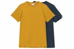 Hanon Flame Badge Tee Double Pack "Petrol Navy/Dark Mustard"